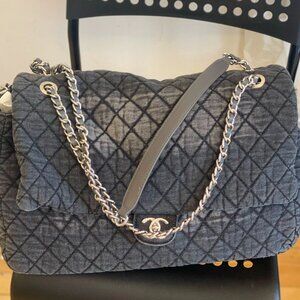 Chanel Grey Denimpression flap bag